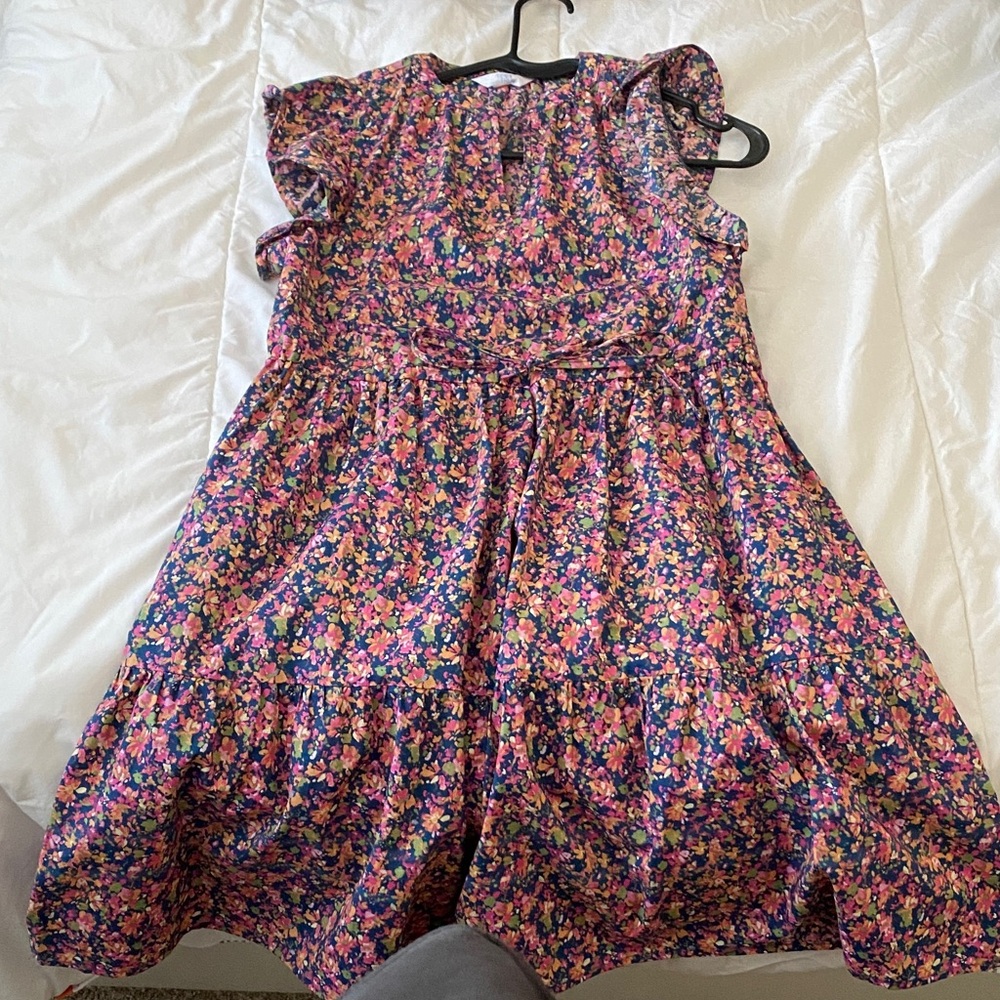 Floral Ruffle Sleeve Dress